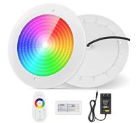 COOLWEST Resina llena de iluminación para piscina LED 32 W RGB, ultraplano, con mando a distancia, cambio de color, lámpara LED para piscina, IP68, resistente al agua, 24 V CC, montaje en superficie