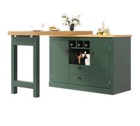 Coolywood Mesa de bar extensible de alta calidad con función giratoria de 360°, 120-180 cm, salón