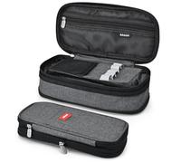 Coolzon Estuche Escolar Expandible, Estuches de Lápices de Gran Capacidad Estuche Organizador Portalapices Neceser Maquillaje para Niñas Niños Adolescentes Estudiantes Adultos, Gris Oscuro