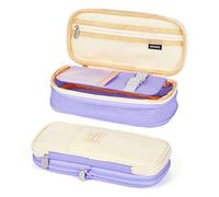 Coolzon Estuche Escolar Expandible, Estuches de Lápices de Gran Capacidad Estuche Organizador Portalapices Neceser Maquillaje para Niñas Niños Estudiantes, Púrpura