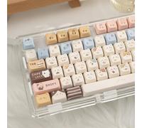 COOMICKEY Juego de 140 Teclas PBT, Teclas de Perfil Mao, Teclas Dye-Sub Cute Cat para Teclado mecánico para Juegos, Compatible con Estructura Cherry Gateron Kailh MX (Forma de Gato Personalizada)