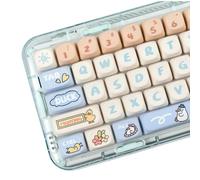 COOMICKEY MOA - Teclas de perfil PBT, 131 teclas de sublimación de tinta, juego de teclas personalizadas Kawaii con extractor de teclas para teclados mecánicos Cherry Gateron MX Swithes