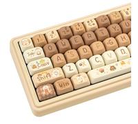 COOMICKEY Teclas PBT de 130 teclas Kawaii Key Cap Dye-Sublimation Cute Keycaps MOA Profile Custom Keyboard Keycaps Set para 60% 65% 75% 100% Cherry Gateron MX Switches mecánicos