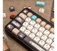 COOMICKEY Teclas PBT - MOA Profile Cute Anime Custom Keycaps, juego de 133 teclas Dye-Sub para diseño ANSI 61/64/87/104/108 teclas teclado mecánico