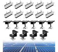 Coomoors Kit Soporte Placas Solares de Aleación de Aluminio, Panel Solar de Z de 30 mm / 35 mm, Con Tuercas para RV, Barco, Pared, Techo Plano