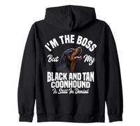 Coonhound Black And Tan Coonhound The Boss Dog Enthusiast Coonhounds Sudadera con Capucha