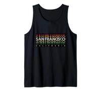Coool San Francisco California Retro Sunset Typography Camiseta sin Mangas