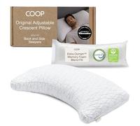 Coop Home Goods Almohada ajustable original Crescent, almohadas de cama King para soporte de hombros, cuello y cabeza, almohadas de espuma Crescent, firmeza media para dormir de espalda y de lado,
