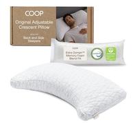 Coop Home Goods Almohada ajustable original Crescent, almohadas de cama Queen para soporte de hombros, cuello y cabeza, almohadas de espuma Crescent, firmeza media para dormir de espalda y de lado,