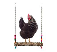 Coop Swing Toy, Chicken Enrichment Swing, 17.72x11.81x0.79in Wooden Poultry Playground with Bell Feature, Sturdy Natural Chew Climb System, Bird Cage Activity Design, Backyard Hen Use