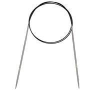 Coopay Aguja de Tejer Circular de 100 cm, Alambre Flexible, Aguja de Tejer Circular Fija de Metal para Proyectos como Mantas, para Manos Artritis, 3.25mm