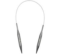 Coopay Aguja de Tejer Circular de 40 cm, Alambre Flexible, Aguja de Tejer Circular Fija de Metal para Proyectos como Mantas, para Manos Artritis,10.0mm