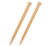 Coopay Agujas de tejer grande de 20 mm, gran aguja de tejer de bambú para lana gruesa y proyecto de punto más grande, alfileres de madera rectos Jumbo para dedos artriticos
