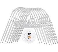 Coopay Agujas de tejer redondas de acero inoxidable - Juego de 9 piezas con medidor de agujas, agujas circulares de metal 2,0-6,0mm para suéter, bufanda, manta o proyecto grande