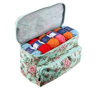 Coopay Bolsa de Tejer, Bolsa para Labores, Organizadores de Tejer, Bolsas de Ganchillo para Lana y Ganchillos, Bolsa de Inicio de Proyecto de Almacenamiento de Lana Ligera e Impermeable
