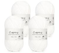 Coopay Chenille Chunky - Lana gruesa para ganchillo, ovillo grueso, 4 x 100g lana gruesa para tejer, lana súper esponjosa y suave para manta de bebé, hilo de chenilla basto para mantas, bufandas