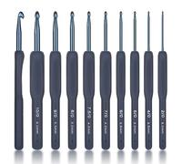 Coopay Ganchos ergonómicos de ganchillo - Juego de agarre suave con 9 tamaños: 2,0 mm - 6,0 mm para principiantes y lana gruesa