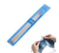 Coopay Juego de 5 agujas de tejer de acero inoxidable de 2,75 mm, 15 cm de longitud, agujas de tejer para calcetines, bufandas, gorros, mascotas, suéteres, calcetines para principiantes, agujas de