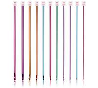 Coopay Juego de Ganchillo Tunecino, 11 piezas Ganchos de Ganchillo Tunecino en Aluminio de Color, Juego de Ganchillo Afgano para Principiantes y Profesionales, Kit de Ganchillo Tunecino 2.0-8.0mm