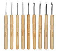 Coopay Juego de ganchos de ganchillo, juego de ganchos de ganchillo, mango de madera, juego completo de ganchos de ganchillo de agarre suave, gancho de ganchillo de bambú ligero para principiantes