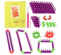 Coopay Kit de Tejer Telar, Juego de Telar Ajustable con Aguja y Gancho, Telares Largos Rectangulares y Circulares, para Niños y Adultos Principiantes, Intercambiable