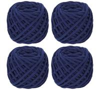 Coopay Lana gruesa para ganchillo, 4 x 90g Lana gruesa para tejer Hilo grueso, Hilo de felpa Lana para tejer, Lana suave Hilo grueso Fluffy para mantas, Lana aterciopelada de felpa - Azul Marino