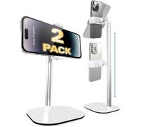 COOPER ChatStand 2-Pack - Soporte Ajustable para Celular de Escritorio | Rotatorio, inclinable, Soporte telescópico 9-14" para visualización a Nivel de Ojos (Blanco Hielo, 2 Piezas)