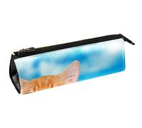 Cooper Girl Hello Summer Funny Cat - Bolsa para bolígrafos, papelería, bolsa para lápices, bolsa de cosméticos, bolsa compacta con cremallera, multicolor, 5.5 ×6 ×20CM/2.2x2.4x7.9 in, Organizador de