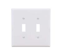Cooper PJ2W - Placa de pared irrompible para interruptor de luz de dos bandas, color blanco