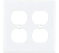 Cooper Wiring Devices 5150W-BOX - Placa de pared dúplex de nailon de tamaño estándar de 2 bandas, color blanco por Cooper Wiring