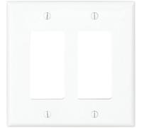 Cooper Wiring Devices PJ262W-SP-L - Placa decorativa de policarbonato de grado industrial de 2 marchas, GFCI de tamaño medio, color blanco por Cooper Wiring