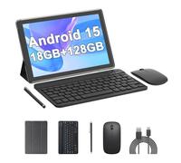 COOPERS Tablet 2 en 1 de 10 pulgadas, Android 13 con teclado, 8 GB RAM 128 GB ROM, 2.4G/5G WiFi, tablet de computadora con funda, mouse, lápiz óptico, CPU potente, batería de 6000 mAh tablet PC