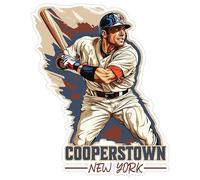 Cooperstown Calcomanía de vinilo de recuerdo de la naturaleza de Nueva York, pequeña, impermeable, para botella de agua, taza, pasaporte, libro de recortes, cuaderno, portátil, vaso, monopatín,