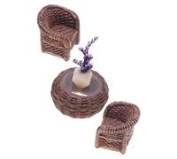 COOPHYA 1 Juego Muebles de Miniatura para Casa de Muñecas y Sillas de Rattan Hechas Mano Muebles Realistas para Comedor para Creativo y Representación Infantil