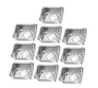 COOPHYA 10 Cajas de Bandejas para Hornear Domésticas de Papel de Aluminio Plateado Alta Resistencia a Altas Temperaturas para Supermercados y Centros Comerciales