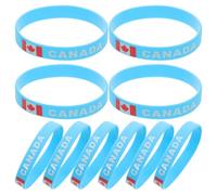 COOPHYA 10 pulseras de Canadá: pulsera deportiva de silicona con la bandera de la selección nacional de fútbol para aficionados a eventos deportivos y fiestas.
