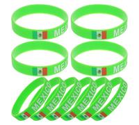 COOPHYA 10 pulseras de México: pulsera deportiva de silicona con la bandera de la selección nacional para aficionados a eventos deportivos y fiestas.
