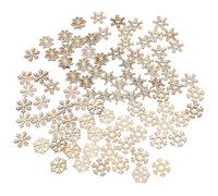 COOPHYA 100piezas Adornos de Madera Copos para Manualidades Decoración Árbol Navidad DIY Accesorios Beige Mezcla Varios estilos
