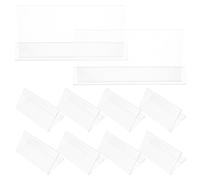 COOPHYA 10piezas Soportes Transparentes para Nombres de Mesa V Forma Doble Cara Pet Resistente para Oficina y Conferencias Porta Etiquetas Claras para Identificación Escritorios
