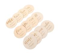 COOPHYA 12piezas Letrero De Madera Para Sesión De Fotos Accesorios De Recién Nacido Mensual Discos De Doble Cara