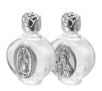 COOPHYA 2 Botellas Vacías de Vidrio, Recargables y Portátiles, Capacidad Pequeña para Agua Sagrada o Aceites Esenciales, Diseño Elegante para Uso en Casa o Exterior