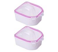 COOPHYA 2 Cuencos para Manicura Acrílicos Resistentes, Recipientes Cuadrados para Remojo de Uñas y Quitaesmalte, Juego de 2 Piezas para Uso en Salones y Cuidado Personal