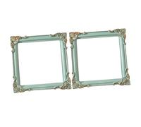 COOPHYA 2 Piezas Marcos Fotos Vintage de Resina Estilo Europeo Marco Foto Retro para Decoración y Props de Fotografía Color Verde