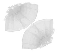 COOPHYA 2 Piezas Puños de Muñeca con Encaje Estilo Lolita Mangas Desmontables con Diseño de Campana Floral para Bodas Fiestas y Disfraces Elegantes