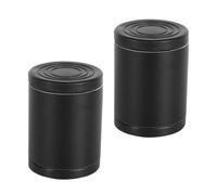 COOPHYA 2 Topes de Cabecero en Aleación de Aluminio Negro, Espaciadores de Pared de 12 Cm para Cama, Estabilizadores Antivibración Que Previenen Ruido y Movimiento