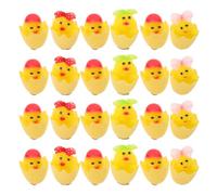 COOPHYA 24 Mini Pollitos de Pascua, pequeños Adornos de Pollo Amarillo para, Lindas Figuras realistas de Animales de Granja para Rellenar cestas de búsqueda de Huevos.