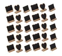 COOPHYA 30 Pizarras Negras Pequeñas de Dos Caras de Madera para Notas y Letreros, Reutilizables, Paquete de 30 Unidades (modelo B X10, Modelo D X10, Modelo G X10) para Decoración, Oficina