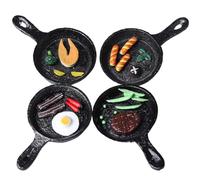 COOPHYA 4 Imanes de Nevera de Resina Forma de Sartén, Decoración Magnética para Frigorífico, Diseño Pintado a Mano, Tamaño Pequeño, Colores Realistas para Uso en Cocina y Oficina