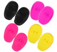 COOPHYA 4 Pares Orejeras de Silicona para Teñir el Cabello, Protectores Auditivos Impermeables Resistentes al Calor, Cubiertas para Oídos de Peluquería en Negro, Púrpura, Amarillo y Rosa