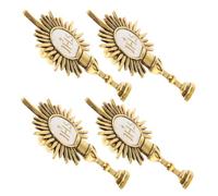 COOPHYA 4 Piezas Broche Religioso Católico Dorado de Aleación de Zinc para Comunión, Ligero y Resistente al Color, Adecuado para Ceremonias Importantes y Uso Diario